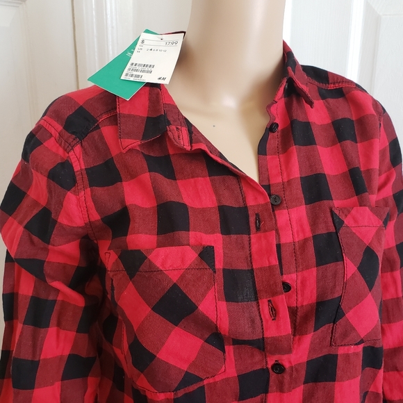 Red Plaid Button Down Shirt - Picture 9 of 16